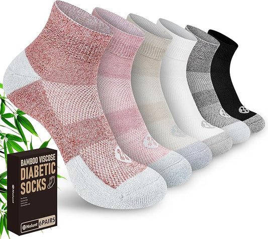 Diabetic Socks for Men,6 Pairs Ankle Mens Diabetic Socks,Diabetic Neuropathy Socks for Men 9-12