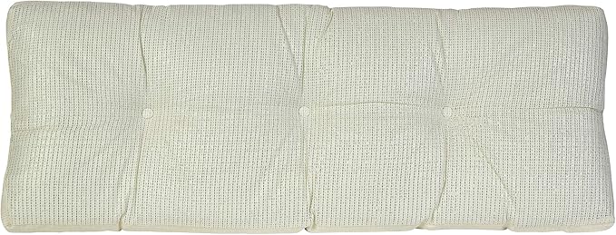 Klear Vu The Gripper Omega Non-Slip Tufted Bench Cushion for Indoor Furniture, Assembled in USA, Entryway Storage, Bay Window, Corner Nook or Piano Seat, 43 Inches, 01 Ivory