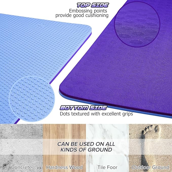 JELS Extra Thick Yoga Mat, 2/5 inch, Ergonomic 3D Non Slip Design, SGS Certified TPE Material, Yoga Mat for Men Women with Carrying Strap,Exercises Mat for Yoga, Pilates and Floor Workout(72"x26")…