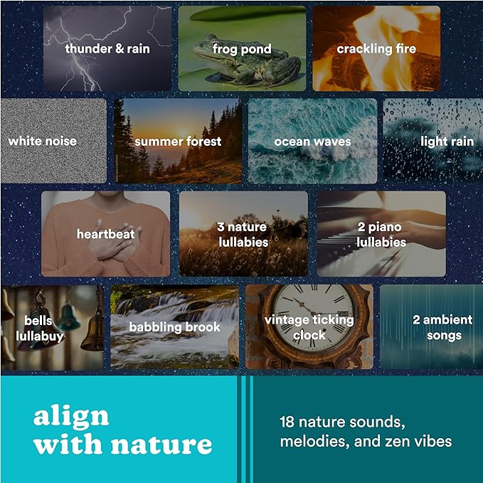 Homedics Sound Sleep Moon Dream Sound Machine and Alarm Clock, Enhance Sleep,18 Soothing Sounds, Lunar Display, Bluetooth® Connectivity Speaker, and Adjustable Brightness