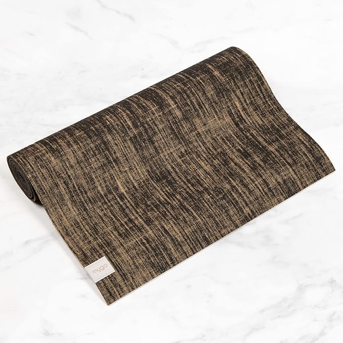Myga Jute Yoga Mat, High Performance Vegan Floor Exercise Mat, Eco Friendly Biodegradable Yoga Mat with PVC Backing,72" x 24", 0.2" Thickness