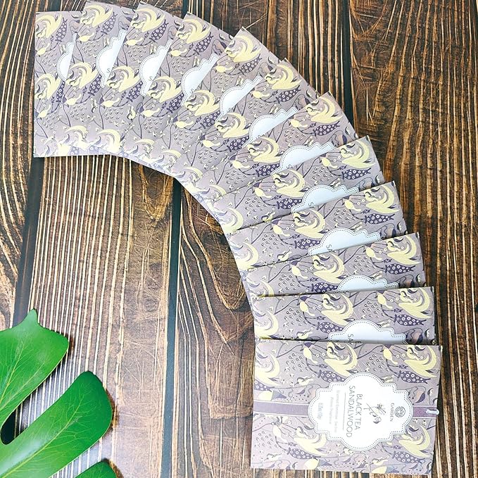 Black Tea & Sandalwood Scented Sachets - 12 Pack, Long-Lasting Home Fragrance Sachet Bags, Large Fresh-Scented Packets, Sachets for Drawers and Closets