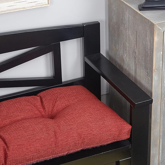 Klear Vu The Gripper Omega Non-Slip Tufted Bench Cushion for Indoor Furniture, Entryway Storage, Bay Window, Corner Nook or Piano Seat, 30 Inches, 09 Flame