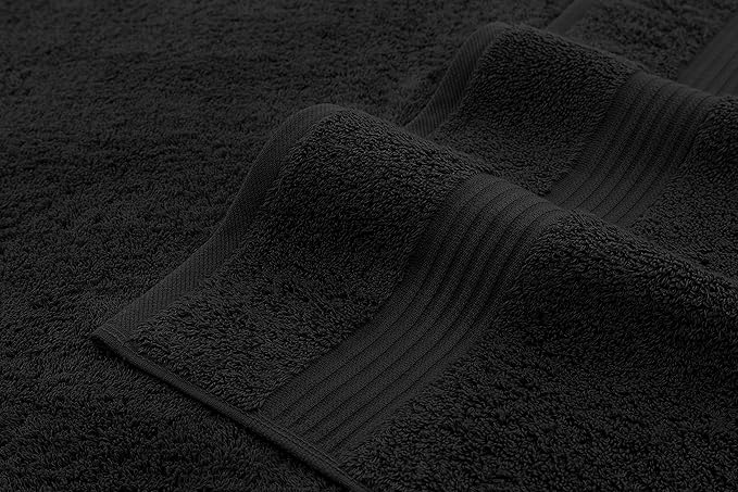 Cotton Paradise 4 Piece Turkish Bath Towels for Bathroom, 100% Cotton Extra Large Soft Plush Towels Bathroom Set, Black