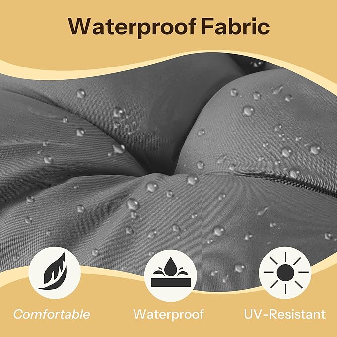 Waterproof Outdoor Bench Cushion 49"X20"X4" Comfortable Outdoor Chair Cushions Tufted Garden Bench Pad UV Resistant and Fade Resistant (1, Light Grey)