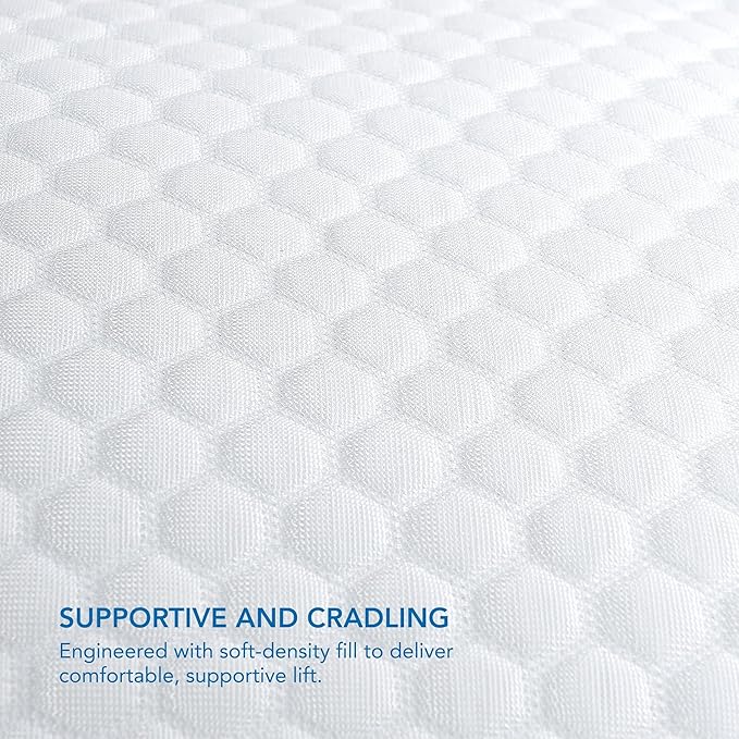 Columbia Comfort Ice Fiber Side Sleeper Down Alternative Bed Pillow with Polyester Fiberfill, Supportive Cooling Double Sided Breathable Cover (Back & Stomach Sleeper, Standard/Queen (Pack of 1))