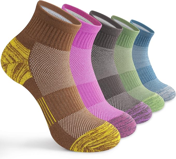 Gonii Ankle Socks Womens Athletic Thick Cushioned Running Hiking Low Cut 5-Pairs