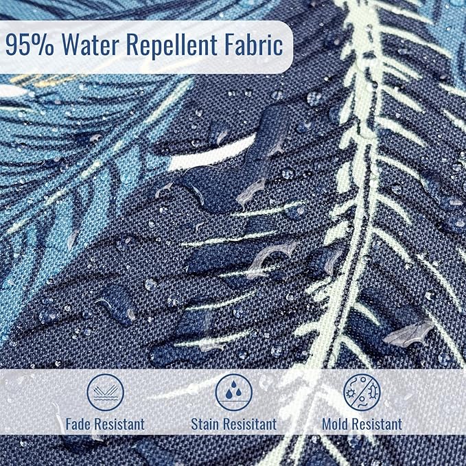 Outdoor Bench Cushion, Patio Furniture Cushion 48 x 18 x 3 Inch, Water Resistant Garden Sofa Swing Pad Settee Loveseat Couch Replacement Cushion, 1 Pack, Swaying Palms Blue