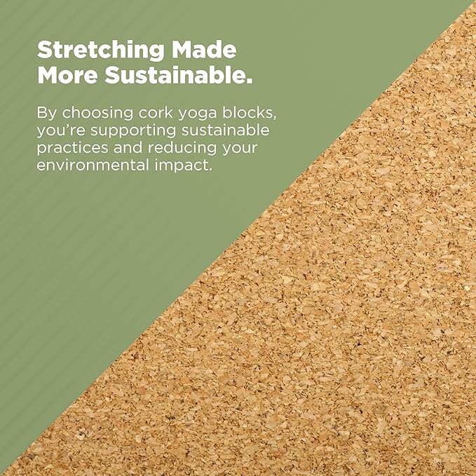 Bean Products Yoga Blocks, Standard & Large Sizes - Studio Grade, Non-Slip, Made from Eco Friendly Materials - 100% Natural Cork or Foam - Improves Stability & Alignment - Single Block or 2 Pack Sets