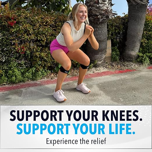 FORTHIQ Knee Brace - Patella Band 2-Pack for Knee, Support, Breathable, Adjustable, and Lightweight, Sport-Compatible, Black