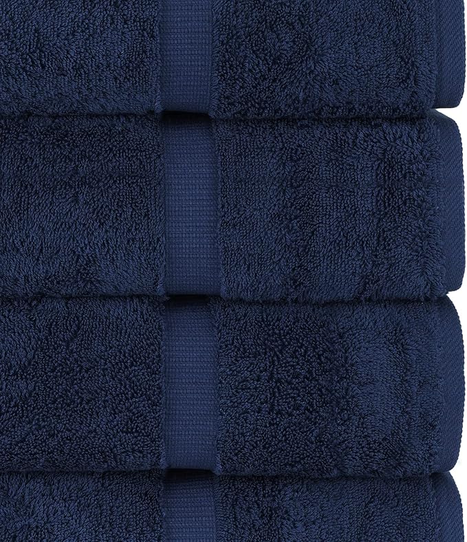 Chakir Turkish Linens | Hotel & Spa Quality 100% Cotton Premium Turkish Towels | Soft & Absorbent (6-Piece Hand Towels, Navy)