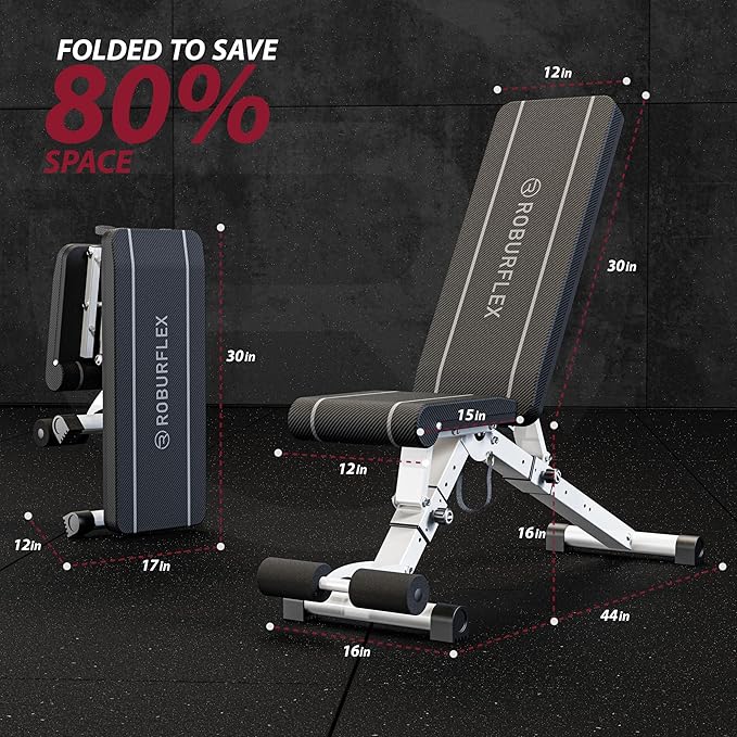 Adjustable/Foldable Workout Exercise Bench for Home Gym, Weightlifting and Strength Training - 6x4x2 Positions- 700 Pounds Load