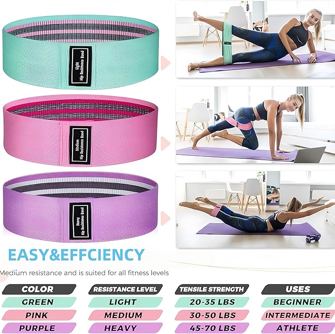 Pull Up Bands Resistance Bands Set for Working Out,8 PC Long Exercise Bands & Fabric Booty Bands for Training Hip Thigh Glute Fitness,Home Workouts,Physical Therapy for Men Women