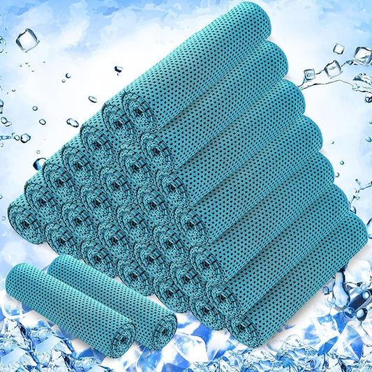 Hosuly 30 Pack Cooling Towels, 40"x12" Ice Breathable Soft Chilly Sweat Rag Microfiber Workout Rags for Gym Cooling Towels for Neck and Face for Yoga Golf Sport Running