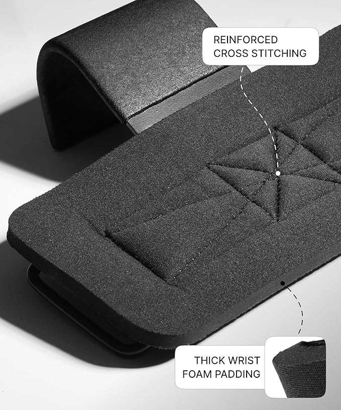 DMoose Fitness Weight Lifting Hooks (Pair) for Deadlifts, Pull Ups, Rows & Shrugs - Anti-Rip Nylon Strap Hand Grips with Thick Wrist Padding - Heavy Duty Wrist Straps for Weightlifting & Gym Workouts