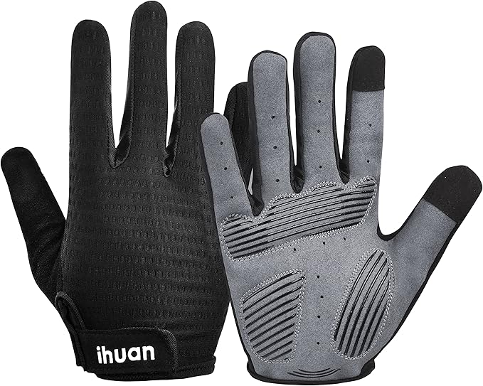 ihuan Workout Gloves for Men Full-Finger: Weight Lifting for Men, Gym Full Hand Gloves for Weightlifting, Deadlift