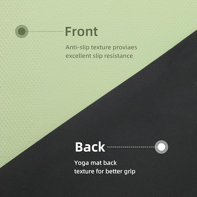 Yoga Mat Non Slip Anti-tear,extra thick-2/5 inch（10MM）High Resiliency Professional POE Yoga Mats for Women Men Kids,72"x24"inch,Workout, Yoga, Pilates and Floor Exercise, with Carrier Strap