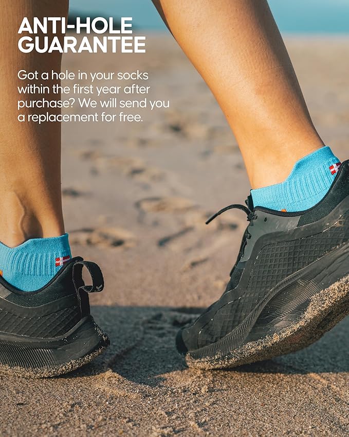 DANISH ENDURANCE Low-Cut Athletic Socks, Moisture Wicking, Men & Women, 3-Pack