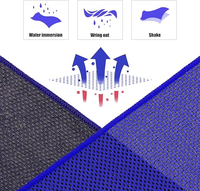 Biange Cooling Towels (40"x 12", Pack of 30) for Neck and Face, Cold Towel for Hot Weather, Sports, Workout, Fitness, Gym, Yoga, Golf, Pilates, Travel, Camping & More