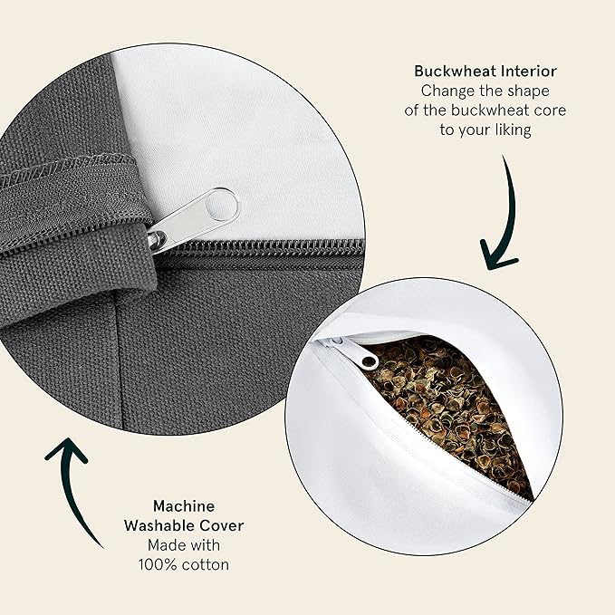 Retrospec Sedona Zafu Meditation Cushion Filled w/Buckwheat Hulls - Yoga Pillow for Meditation Practices - Machine Washable 100% Cotton Cover & Durable Carry Handle, Round
