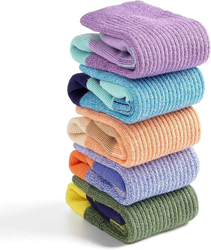 Gonii Women Socks Hiking Running Thick Cushion Athletic Crew Socks 5-Pair