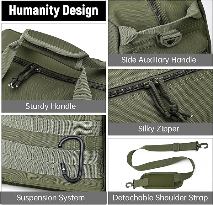 Duffle Bag for Men Women, Gym Bags & Tactical Duffle Bag with Shoe Compartment, Weekender Overnight Bag for Travel Workout, ArmyGreen