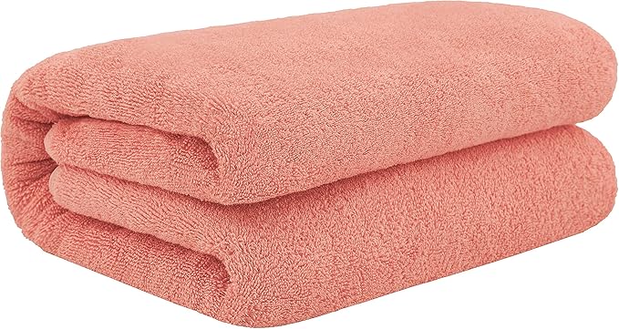 Cotton Paradise 100% Cotton 40x80 Oversized Bath Sheet, Extra Large Turkish Bath Towels for Bathroom, Coral Bathsheet