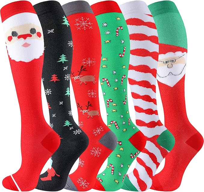 bropite Halloween Compression Socks for Women & Men-Pumpkin Ghost 6 Pairs 20-30mmhg Support Running Nurse Travel