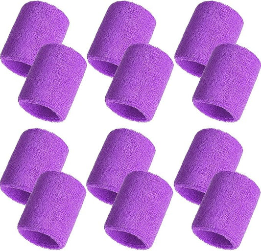 12 Pack Sweatbands Sports Wristband Cotton Sweat Band for Men and Women, Good for Tennis, Basketball, Running, Gym, Working Out