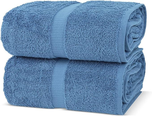 Chakir Turkish Linens, 100% Cotton Premium Quality Turkish Bath Sheets (35''x70'' Large Bath Sheet Towels - Wedgewood)