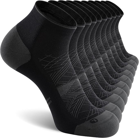 CS CELERSPORT 2/5 Pairs Ankle Compression Socks for Men and Women Running Athletic Socks