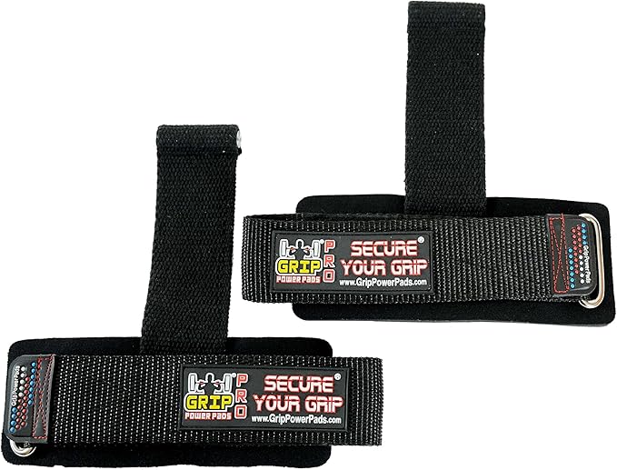 Lifting Dowel Straps Neoprene Padded Wrist Wraps Power Weight Lifting Training Gym Grips Straps Wrist Support Bandage Set of 2 Alternative to Hooks (Black)