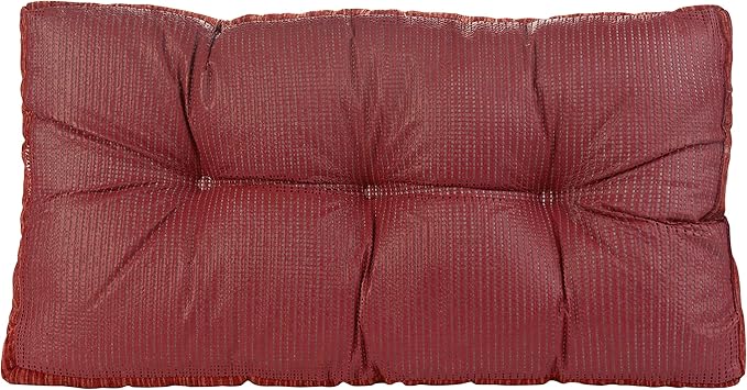 Klear Vu The Gripper Omega Non-Slip Tufted Bench Cushion for Indoor Furniture, Assembled in USA, Entryway Storage, Bay Window, Corner Nook or Piano Seat, 27 Inches, 17 Red