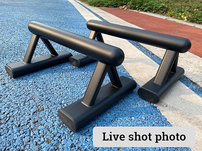 SELEWAERE Parallettes Floor Workout Push Up Handles Non-Slip Pushup Bars Handstand Bars for Calisthenic Fitness Sturdy Steel Tubing, Load up to 600 lbs