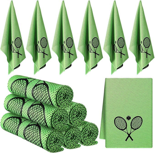 12 Count Cooling Towel Tennis Breathable Chilly Towel 32'' x 12'' Soft Tennis Ice Neck Wrap Workout Sweat Washcloths for Sports Gym Microfiber Dishcloths for Coach Gifts