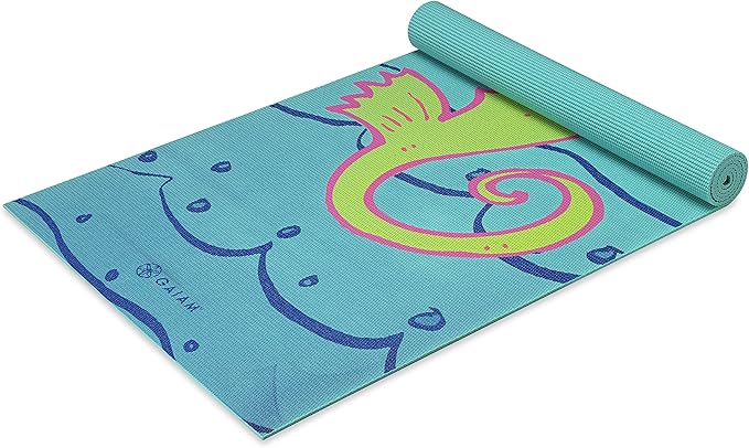 Gaiam Kids Yoga Mat Exercise Mat, Yoga for Kids with Fun Prints - Playtime for Babies, Active & Calm Toddlers and Young Children (60" L x 24" W x 3mm Thick)