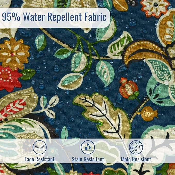 Outdoor Bench Cushion, Patio Furniture Cushion 48 x 18 x 3 Inch, Water Resistant Garden Sofa Swing Pad Settee Loveseat Couch Replacement Cushion, 1 Pack,Peacock Blue