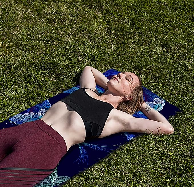 nuveti Yoga Mat Print Extra Thick TPE Non Slip Fitness Exercise Mat with Carrying Bag,72"x24" Extra Thick 6MM Exercise & Workout Mat for Yoga, Pilates Fitness and Floor Exercises