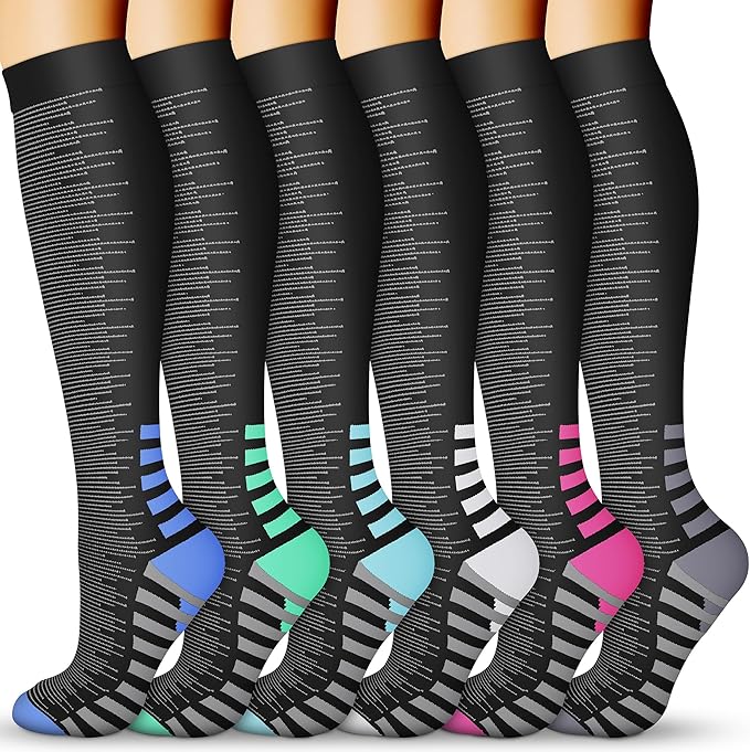 Compression Socks for Women & Men 15-20 mmHg, Best for Medical, Nursing, Running, Athletic, Varicose Veins, Travel