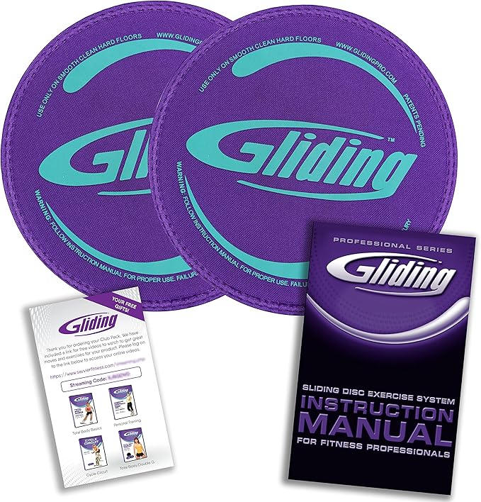 Gliding Discs for Working Out - Exercise Sliders for Carpet & Hardwood Floors 1 Pair, Authentic Workout Sliders Disc for Full Body Resistance Workout, Includes 4 Streaming Video Workouts