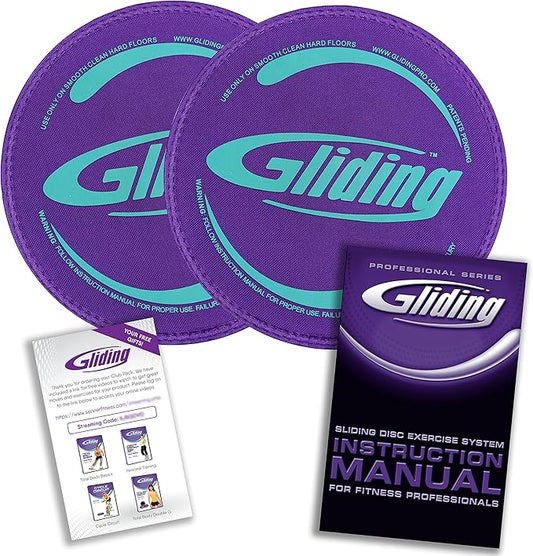 Gliding Discs for Working Out - Exercise Sliders for Carpet & Hardwood Floors 1 Pair, Authentic Workout Sliders Disc for Full Body Resistance Workout, Includes 4 Streaming Video Workouts