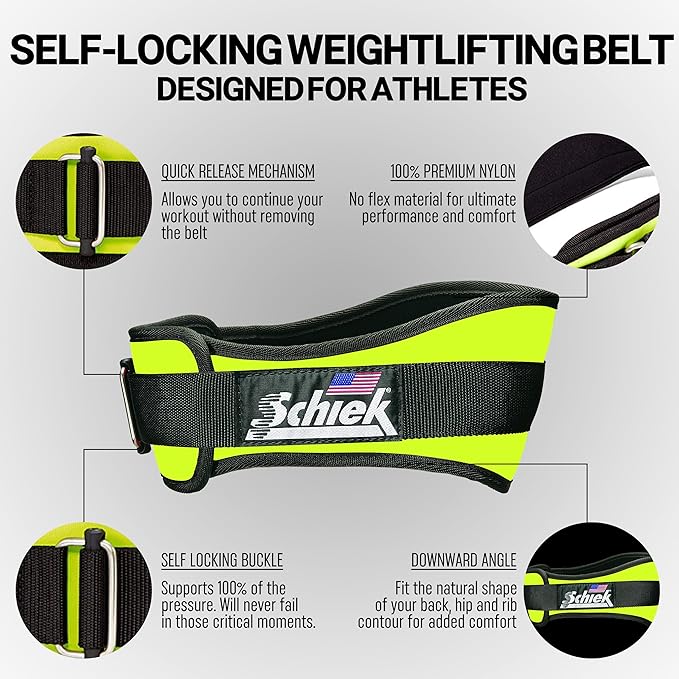Schiek Sports 2006 Nylon 6 Inches Weight Lifting Belt - Support Belt for Power Lifting