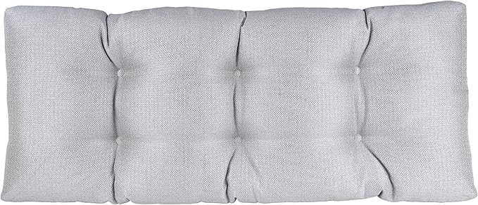 Klear Vu The Gripper Omega Non-Slip Tufted Bench Cushion for Indoor Furniture, Entryway Storage, Bay Window, Corner Nook or Piano Seat, 33 Inches, 04 Gray