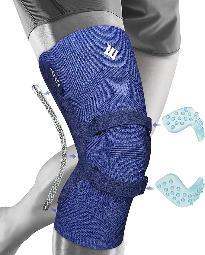 NEENCA Knee Brace for Knee Pain, Compression Knee Support with Patella Tendon Strap & Gel Pads, Side Stabilizers. Knee Sleeve for Meniscus Tear, ACL, PCL, Arthritis, Joint Pain Relief, Runner, Workout