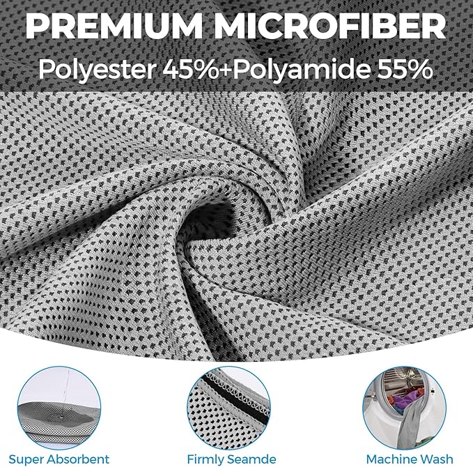 Cooling Towels for Neck and Face - Microfiber Chilly Towel Yoga Towel for Men or Women Ice Cold Towels for Yoga Gym Travel Camping Golf Football & Outdoor Sports