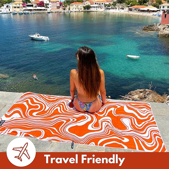 ECCOSOPHY Microfiber Beach Towel - Sand Free Towels are Quick Dry, Light Weight, Super Absorbent - Perfect Pool, Travel, Cruise, Camping Essentials - Oversized Extra Large for Adults 71x35 in