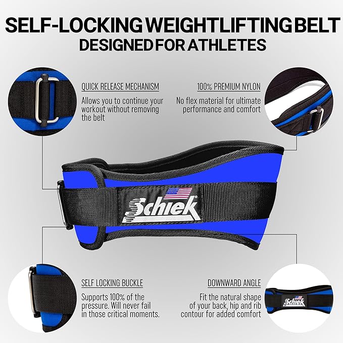 Schiek Sports 2006 Nylon 6 Inches Weight Lifting Belt - Support Belt for Power Lifting