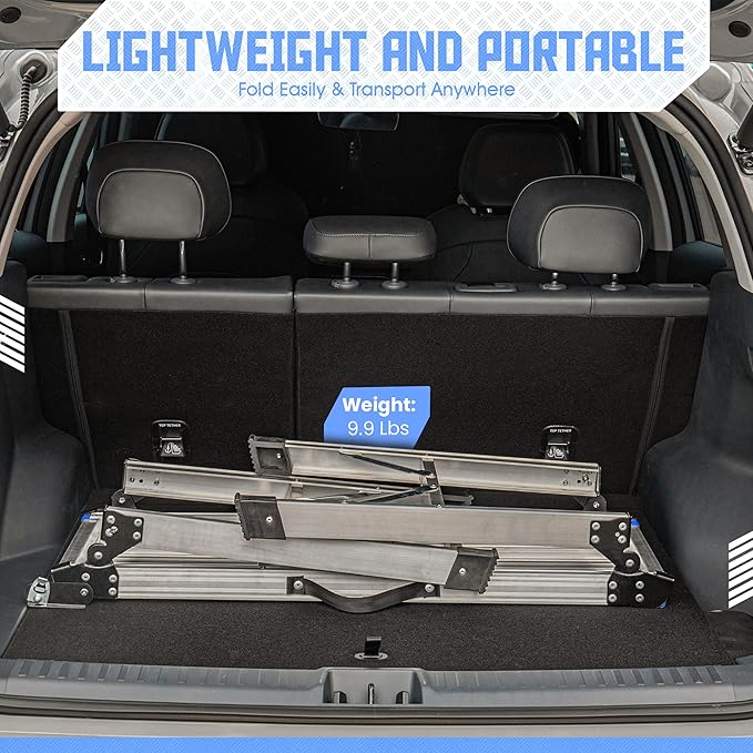 Folding Work Step Platform – 23.5" Tall Collapsible Step Stool with Carry Handle – Lightweight Utility Platform Step Stool for Home, Garage, and Travel