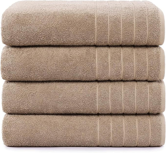 Casa Platino Oversized Bath Sheet Towels, 4 Pack Bath Sheet(36"x 72"), 100% Ring Spun Cotton Bath Sheets, Lightweight Bath Sheet Set, Quick Dry Bath Sheets, Soft Bath Sheet Towel - Tawny Brown