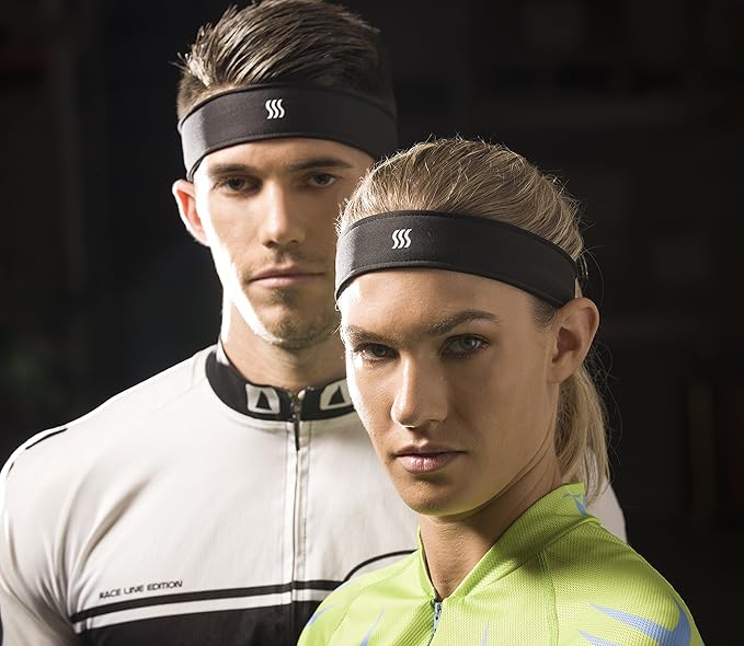 Adjustable Performance Sweat Headband. Hook & Loop Closure, Moisture-Wicking, Non-Slip, Breathable Athletic Headband for Running, Yoga, Gym, and Sports. Unisex Fit